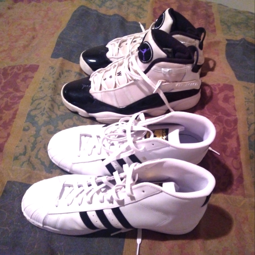 2 Pairs of Sneakers for the price of one! Size 13. Jordan's and Adidas!